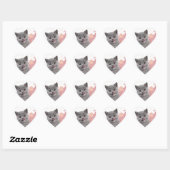 Süße Katze  Herz-Aufkleber (Blatt)