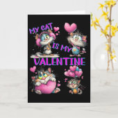 Süße Katze Herz Lloon Valentinstag Karte (Gelbe Blume)