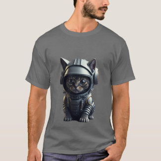 süße Katze in Astronautenuniform T-Shirt