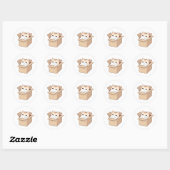 Süße Katze in einer Box Kawaii Sticker Design (Blatt)