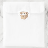 Süße Katze in einer Box Kawaii Sticker Design (Tasche)