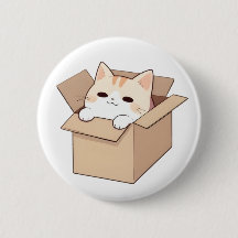 Süße Katze in einer Box Kawaii Sticker Design