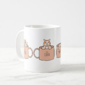 Süße Katze in einer Kaffeetasse | Geschenk für Kat (Vorderseite Links)