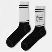 Süße Katze in einer Papiertüte Crew Socken mit Nam (Linkes Detail)