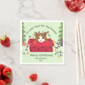 Süße Katze in einer Schachtel Hier wegen der Schac Serviette (Beispiel)