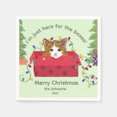 Süße Katze in einer Schachtel Hier wegen der Schac Serviette (Vorderseite)