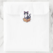 Süße Katze in Karton Aufkleber Lustige Katze (Tasche)