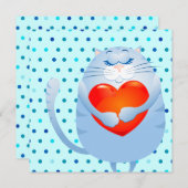 Süße Katze in Liebe, Einladung (Vorne/Hinten)