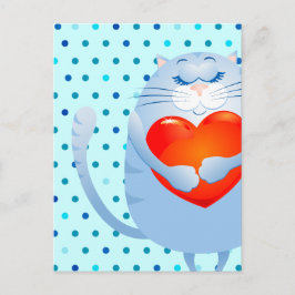 Süße Katze in Liebe, Postkarte