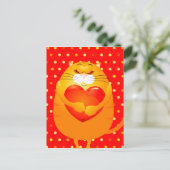 Süße Katze in Liebe, Postkarte (Stehend Vorderseite)