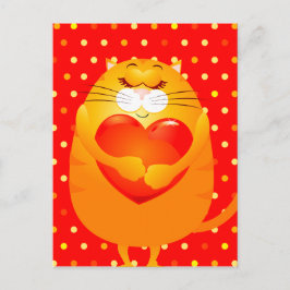 Süße Katze in Liebe, Postkarte