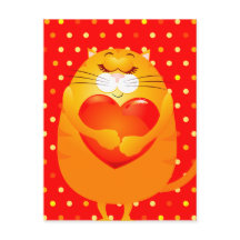 Süße Katze in Liebe, Postkarte