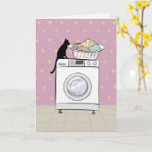 Süße Katze Karte (Gelbe Blume)
