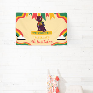 Süße Katze Kätzchen Afroamerikanische Mädchen Gebu Banner