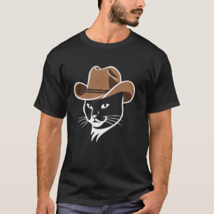 Süße Katze Kätzchen Cowboy Hut Stiefel Cowgirl Wes T-Shirt