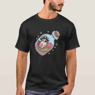 Süße Katze Kätzchen Meerjungfrau Pirat Halloween-P T-Shirt