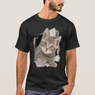 Süße Katze Kätzchen Riss Tabby Katze Kätzchen Ze T-Shirt