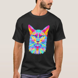 Süße Katze Katzenliebhaber Bunte Kunst Kitty Adopt T-Shirt