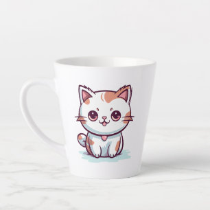 Süße Katze Kawaii Stil Clipart Milchtasse