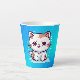 Süße Katze Kawaii Stil Clipart Milchtasse