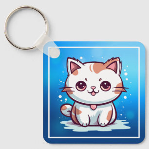 Süße Katze Kawaii Stil Clipart Schlüsselanhänger