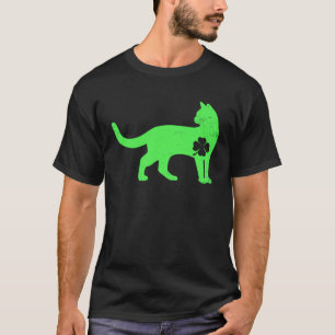 Süße Katze Kleeblatt St. Patrick Tag Saint Paddy s T-Shirt