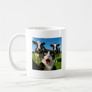 Süße Katze Kuh Selfie-Geschenkidee Kaffeetasse