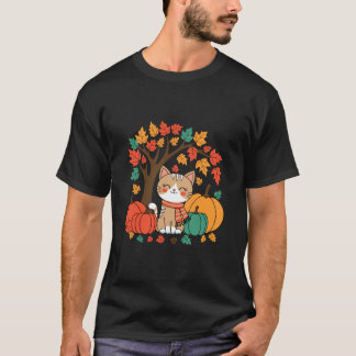 Süße Katze Kürbis Halloween Gruselige Jahreszeit V T-Shirt
