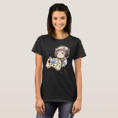 Süße Katze Lustiges Gaming-Headset-Controller-Game T-Shirt (Vorne ganz)