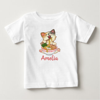 Süße Katze Lustiges Kätzchen Anpassbarer Name Baby T-shirt