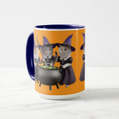 Süße Katze Macbeth Halloween Tasse (Vorderseite Links)
