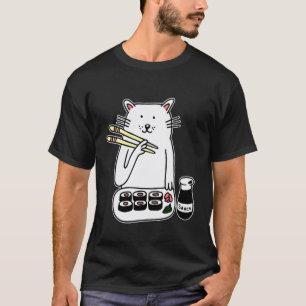 Süße Katze Maki & Nigiri Sushi Essstäbchen, Japani T-Shirt