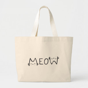Süße Katze MEOW-Tasche Jumbo Stoffbeutel