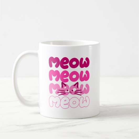 Süße Katze miaut Kaffeetasse (Links)