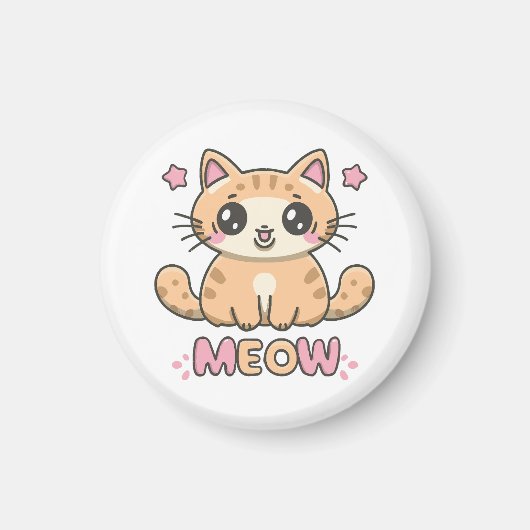 süße Katze miaut Magnet (Vorne)