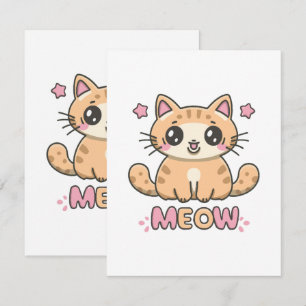 süße Katze miaut Mitteilungskarte