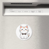 Süße Katze mit Fliege Kawaii Design Magnet (In Situ (Geschirrspüler))