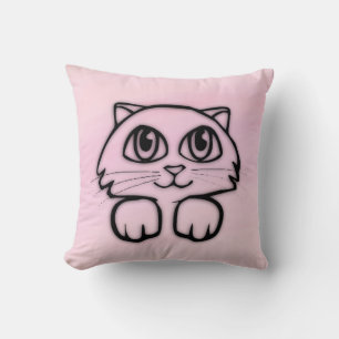 Süße Katze mit großen Augen in Rosa Kissen