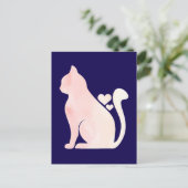 Süße Katze mit Herzen Postkarte (Stehend Vorderseite)