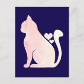 Süße Katze mit Herzen Postkarte (Vorderseite)