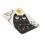 Süße Katze mit Lichtern und Christbaumspitze Weihn Magnet (Rechte Seite)