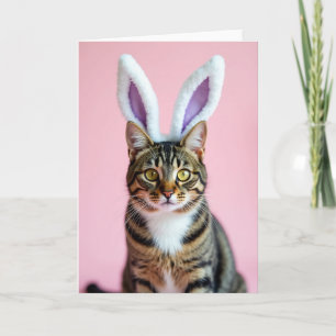Süße Katze mit Ohren-Porträtkarte Karte