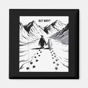 Süße Katze mit Pinguin, aber warum Berge für Männe Magnet