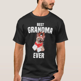 Süße Katze mit Rentierkostüm Beste Oma Aller Zeite T-Shirt