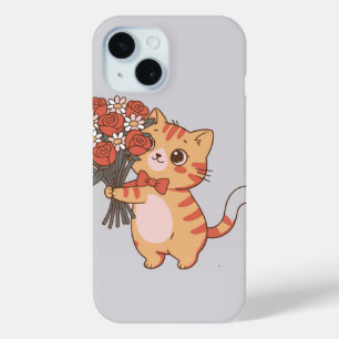 Süße Katze mit Rosenbouquet Case-Mate iPhone Hülle