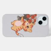 Süße Katze mit Rosenbouquet Case-Mate iPhone Hülle (Rückseite (Horizontal))