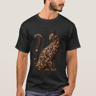 Süße Katze mit Zapfen Rustikale Herbsttiere Herbst T-Shirt