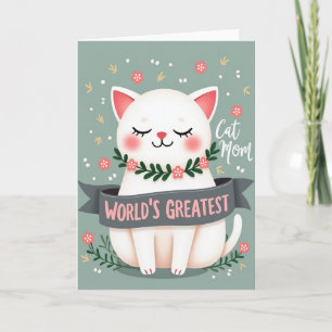 Süße Katze Mütter Tag Illustrationskarte Karte