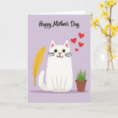 Süße Katze Muttertagskarte Karte (Gelbe Blume)