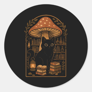 Süße Katze Nge Cottagecore Therian Kleidung Buch L Runder Aufkleber